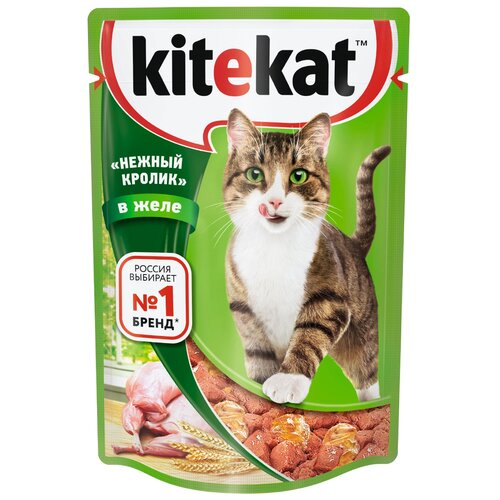 корм для кошек Kitekat кролик 2 шт. х 85 г (кусочки в желе) фотография