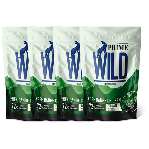 фотография PRIME WILD GF FREE RANGE с курицей 500гр для котят и кошек х 4шт., купить онлайн 3963 рубл