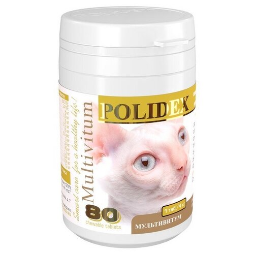 Витамины Polidex Multivitum (Мультивитум) для кошек, 80 шт. фотография