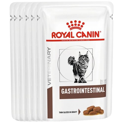 Влажный корм для кошек Royal Canin Gastro Intestinal, при проблемах с ЖКТ, с птицей 6 шт. х 85 г (кусочки в соусе) фотография