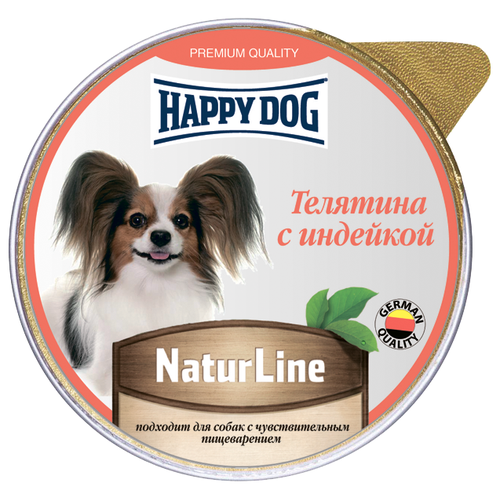 Влажный корм для собак Happy Dog Mini паштет, телятина, индейка 1 уп. х 1 шт. х 125 г фотография