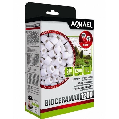 Наполнитель для аквариумных фильтров AQUAEL BIOCERAMAX 1200 (1 л) (стеклокерамика, кольца) фотография