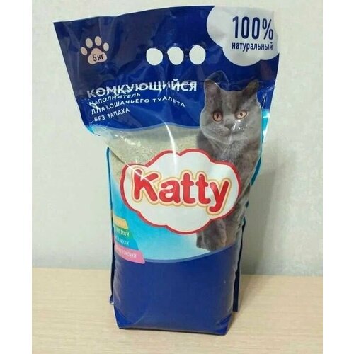 Наполнитель для кошачьего туалета Katty комкующийся 5 кг фотография