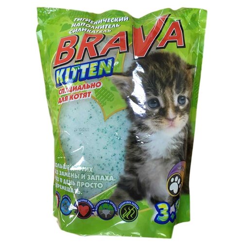 Впитывающий наполнитель Brava Kitten, 3.8л, 1 шт. фотография