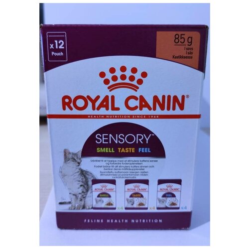 фотография Влажный корм Royal Canin Sensory Smell Taste Feel мультипак 12шт*85гр (3 вкуса), купить онлайн 1515 рубл