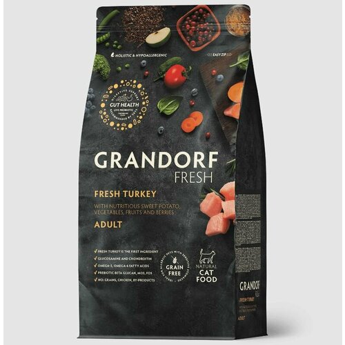 Корм сухой Grandorf Fresh для взрослых кошек с индейкой и бататом, 2кг фотография