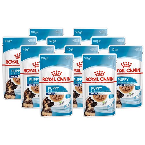 корм для щенков Royal Canin при чувствительном пищеварении 1 уп. х 10 шт. х 140 г фотография