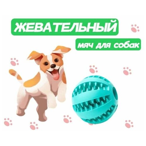 Жевательная игрушка мяч для собак и кошек, шарик для чистки зубов 5см фотография