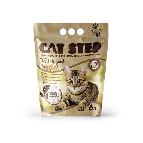 Cat Step Комкующийся растительный наполнитель Tofu Original 6L | Cat Step Tofu Original 2,8 кг 39513 (2 шт) фотография