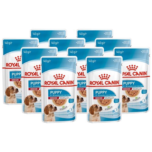 корм для щенков Royal Canin при чувствительном пищеварении 1 уп. х 10 шт. х 140 г фотография