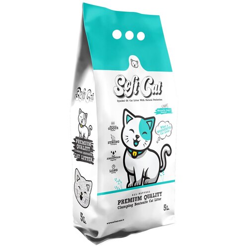 ​​​​​Наполнитель для кошек Soft Cat, комкующийся с ароматом марсельского мыла 5 л фотография