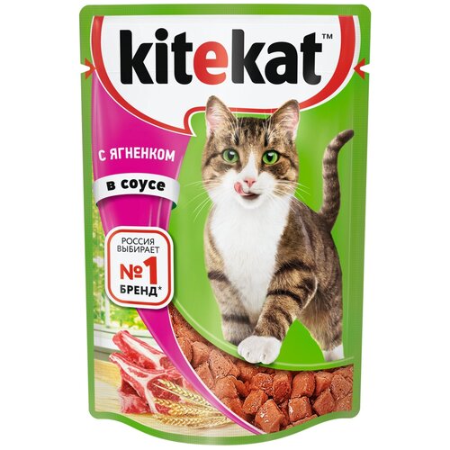 Влажный корм для кошек Kitekat ягненок 10 шт. х 85 г (кусочки в соусе) фотография