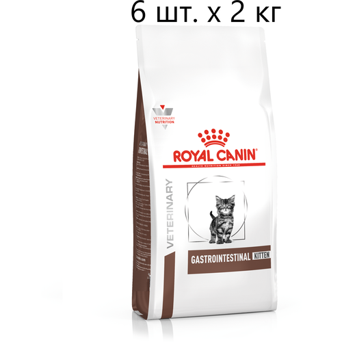 Сухой корм для котят Royal Canin Gastro Intestinal Kitten, при проблемах с ЖКТ, 6 шт. х 2 кг фотография