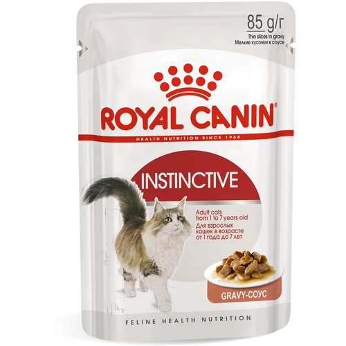 фотография Влажный корм для кошек Royal Canin Instinctive, профилактика избыточного веса, профилактика МКБ 24 шт. х 85 г (кусочки в соусе), купить онлайн 2400 рубл