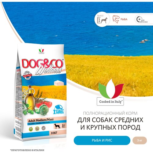 Wellness Dog&Co Adult Medium/Maxi корм для собак средних и крупных пород Рыба и рис, 3 кг. фотография