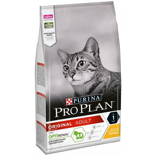 Сухой корм для взрослых кошек Pro Plan Original Adult, с высоким содержанием курицы, Пакет, 1,5 кг фотография