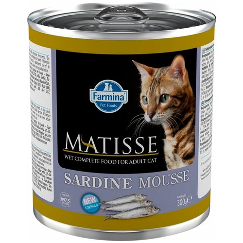 фотография MATISSE MOUSSE SARDINE для взрослых кошек мусс с сардинами (300 гр х 6 шт), купить онлайн 1328 рубл