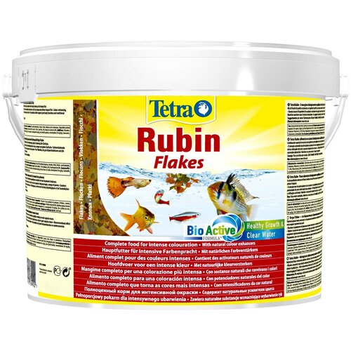 Tetra Rubin Flakes корм в хлопьях для улучшения окраса всех видов рыб (ведро), 10 л фотография