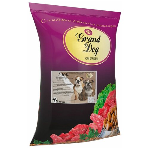 Корм сухой для собак Гранд Дог Grand Dog Lion Premium с Ягненком для средних и крупных пород 10кг фотография