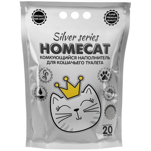 Наполнитель Homecat Silver Series премиум комкующийся для кошек (5 кг (20 л)) фотография