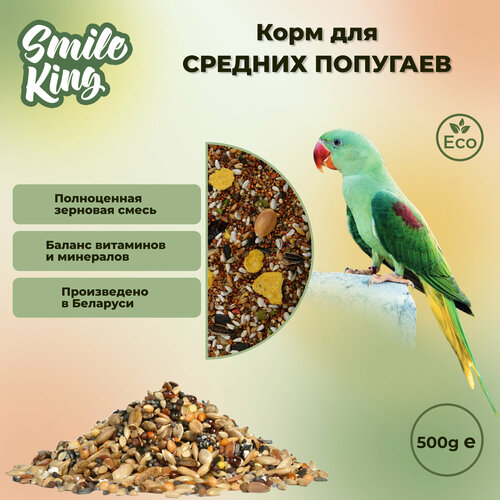 Корм для средних попугаев Smile King 500г (Беларусь) фотография