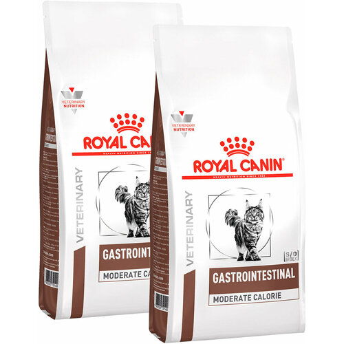 фотография Сухой корм ROYAL CANIN GASTROINTESTINAL MODERATE CALORIE GIM35 для взрослых кошек при заболеваниях желудочно-кишечного тракта с умеренным содержанием энергии (2 + 2 кг), купить онлайн 7125 рубл