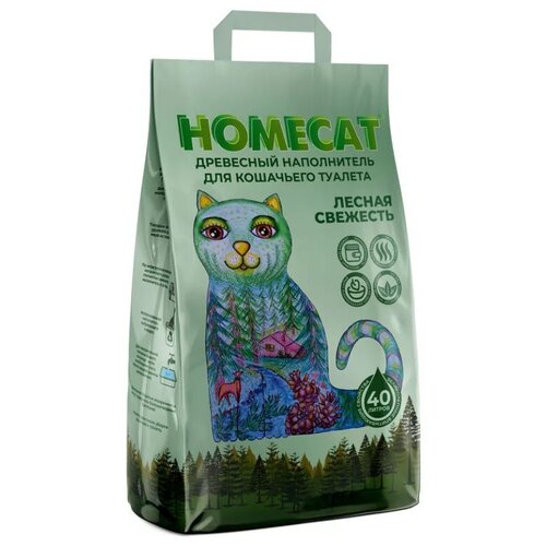 Homecat Древесный Лесная свежесть, 40л, 1 шт. фотография