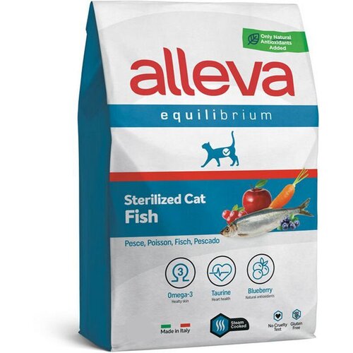 фотография Сухой корм ALLEVA Equilibrium Sterilized Fish для взрослых кошек кастрированных/стерилизованных с рыбой (400 г х 2 шт.), купить онлайн 1596 рубл