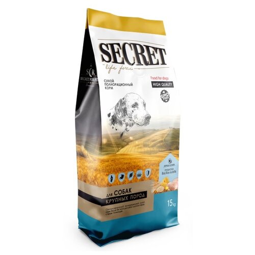 Сухой корм для собак Secret for Pets курица, с цельными злаками 1 уп. х 1 шт. х 15000 г (для крупных пород) фотография