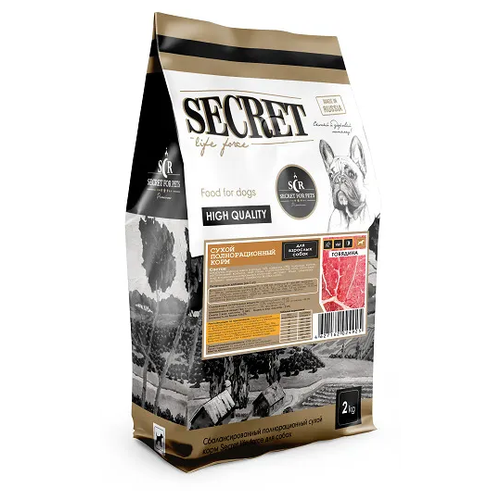 Сухой корм для собак Secret for Pets Life Force, говядина (для всех пород) 1 уп. х 1 шт. х 2000 г фотография