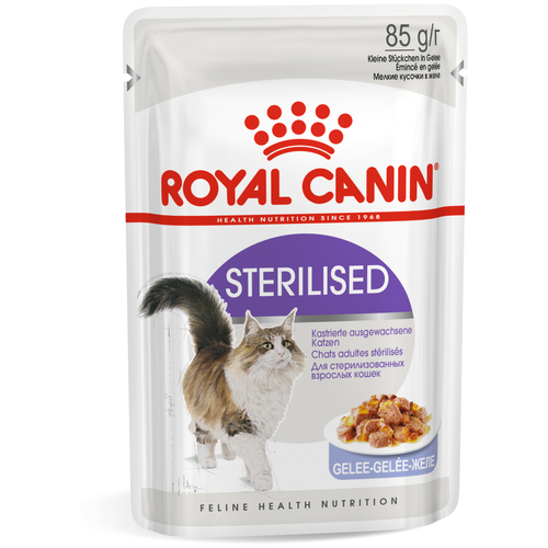 фотография Влажный корм для стерилизованных кошек Royal Canin Sterilised (в желе) 85 г (кусочки в желе), купить онлайн 213 рубл