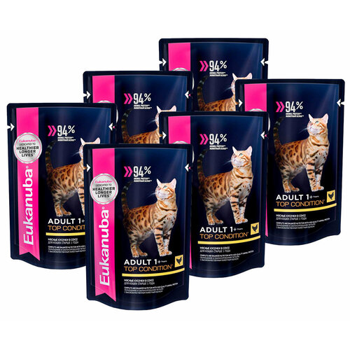 EUKANUBA CAT ADULT RABBIT для взрослых кошек с кроликом в соусе пауч 85 гр 85 гр х 6 шт фотография