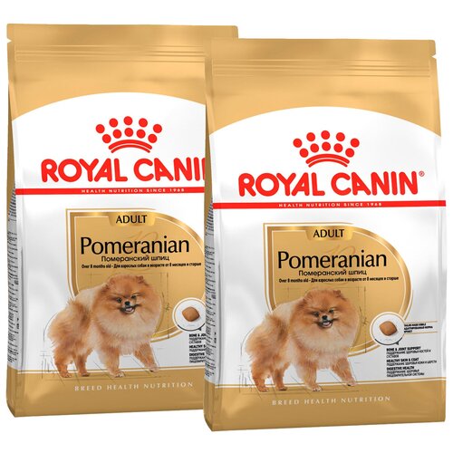 Сухой корм ROYAL CANIN POMERANIAN ADULT для взрослых собак померанский шпиц (0,5 кг + 0,5 кг) фотография