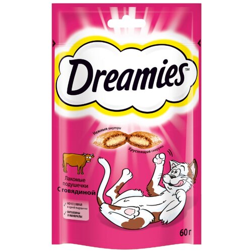 Лакомство для кошек  Dreamies Лакомство для кошек Dreamies подушечки, 60 г мясо фотография