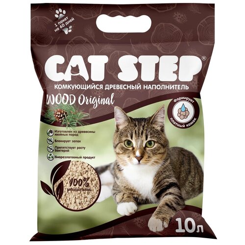 Комкующийся наполнитель Cat Step Wood Original, 10л, 1 шт. фотография