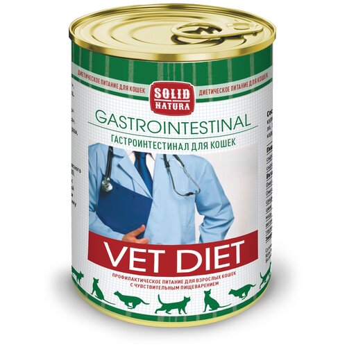 Влажный корм для кошек Solid Natura VET Gastrointestinal при чувствительном пищеварении , упаковка 6 шт х 340 г фотография