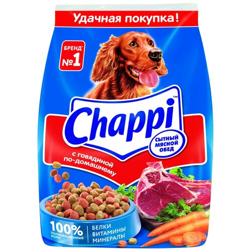 Сухой корм для собак Chappi говядина по-домашнему, с овощами, с травами 1 уп. х 1 шт. х 600 г фотография