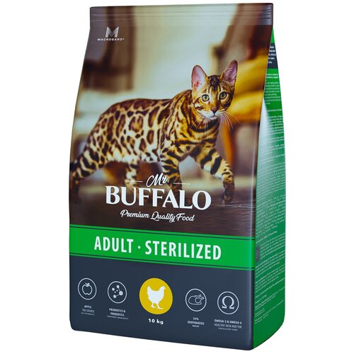 Mr. Buffalo STERILIZED для кошек с Курицей, 10кг фотография