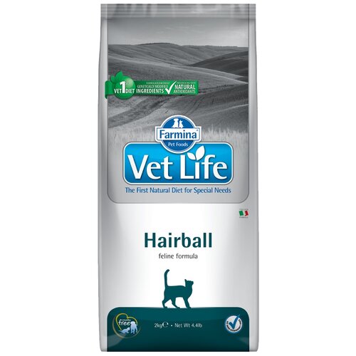 Сухой корм для кошек Farmina Vet Life Hairball, для вывода шерсти 2000 г фотография