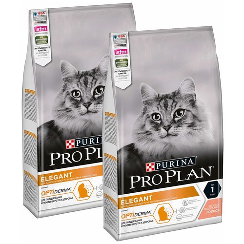 PRO PLAN CAT ELEGANT для взрослых кошек с чувствительной кожей с лососем (1,5 + 1,5 кг) фотография