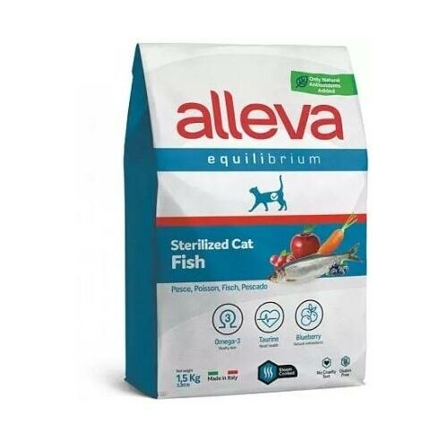 ALLEVA EQUILIBRIUM CAT Sterilized Fish Сухой корм для кастрированных котов и стерилизованных кошек c рыбой 1,5 кг, 1165 (2 шт) фотография