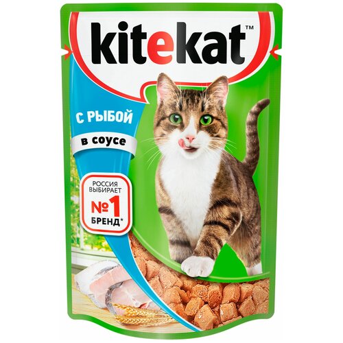 Влажный корм для кошек Kitekat рыба 85 г (кусочки в соусе) фотография