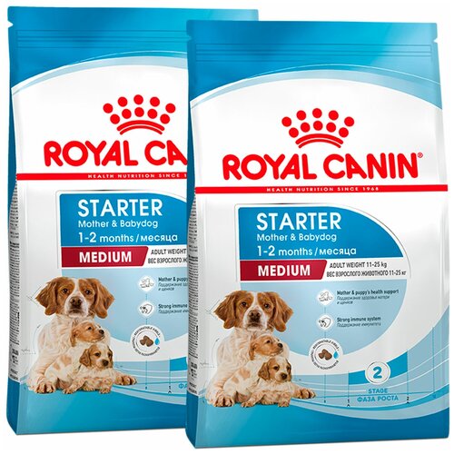 ROYAL CANIN MEDIUM STARTER для щенков средних пород до 2 месяцев, беременных и кормящих сук (12 + 12 кг) фотография