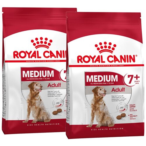 Сухой корм ROYAL CANIN MEDIUM ADULT 7+ для пожилых собак средних пород старше 7 лет (15 + 15 кг) фотография