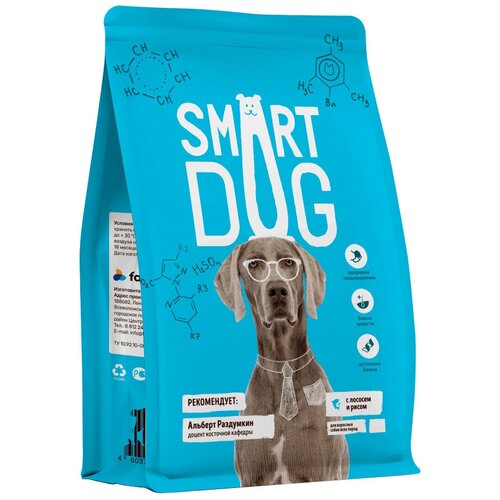 Smart Dog корм для взрослых собак, с лососем и рисом (12 кг) фотография