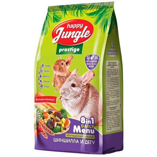 Корм Happy Jungle Престиж для шиншилл и дегу (500 г) фотография