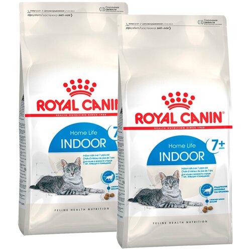 ROYAL CANIN INDOOR 7+ для пожилых кошек старше 7 лет живущих дома (0,4 + 0,4 кг) фотография