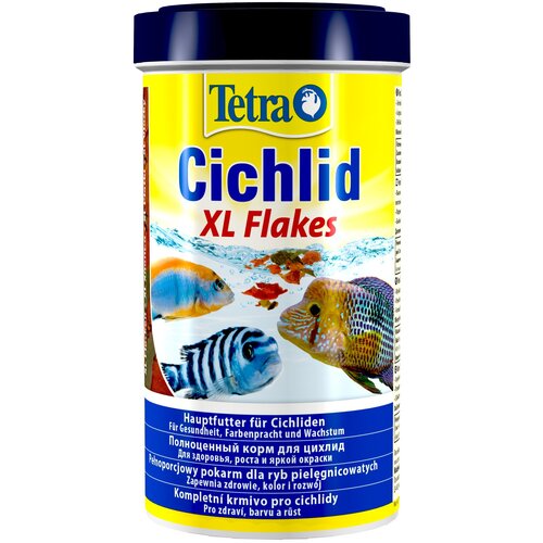 Корм для рыб Tetra Cichlid XL Flakes 500мл крупные хлопья фотография