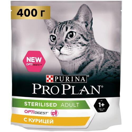 Сухой корм для кошек Pro Plan Sterilised  для стерилизованных кошек с курицей 400 г фотография