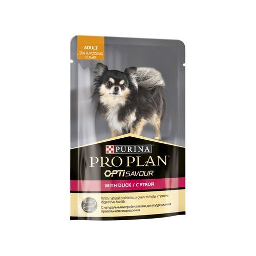 Влажный корм для собак Purina Pro Plan OptiSavour adult with duck, беззерновой, утка, 2 шт. х 85 г (для мелких и карликовых пород) фотография